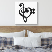 Toile Musicien Coeur de musique - Treble Bass Clef (Insitu(Chambre))
