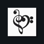 Toile Musicien Coeur de musique - Treble Bass Clef<br><div class="desc">Treble Bass Clef Heart - design de ventilateur de musique. L'art de la silhouette noire - J'aime le symbole musical pour tous les musiciens. OEuvre simple et minimaliste pour inspirer et express un amour de la musique. > Utilisez pour l'appréciation de l'enseignant, les récitals musicaux ou le prix de l'élève,...</div>