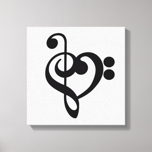 Toile Musicien Coeur de musique - Treble Bass Clef (Recto)