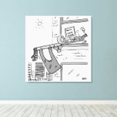 Toile Musicien Drôle Joueur Trombone (Insitu (Plancher de Bois))