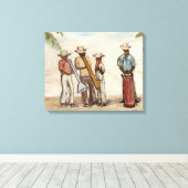 Toile Musiciens de rue haïtiens (Insitu (Plancher de Bois))