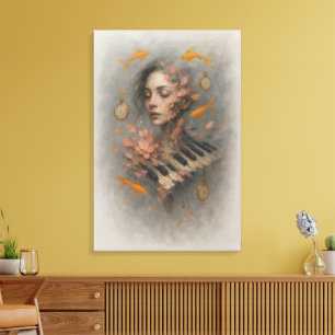 Toile Musique Abstraite Art Piano Surréaliste