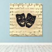 Toile Musique antique et masques de théâtre (Insitu (Plancher de Bois))