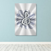 Toile Musique Clef Argent (Insitu (Plancher de Bois))