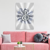 Toile Musique Clef Argent (Insitu(Salon))