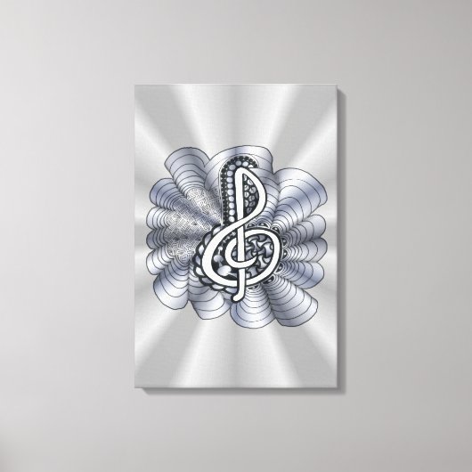 Toile Musique Clef Argent (Recto)