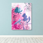 Toile Musique intérieure - Croquis floral (Insitu (Plancher de Bois))