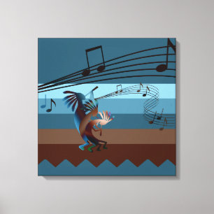 Toile Musique Kokopelli du sud-ouest Canvas enrobés des