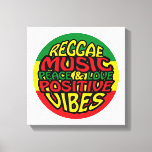 Toile Musique reggae avec des paroles positives