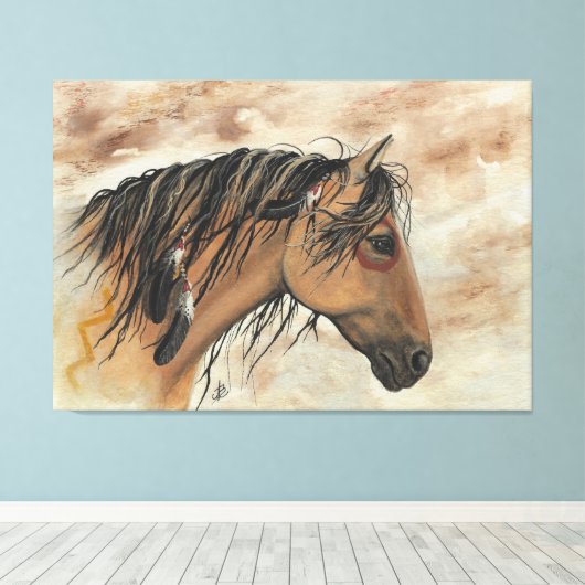 Toile Mustangs Majestic par BiHrLe Canvas Imprimer (Insitu (Plancher de Bois))