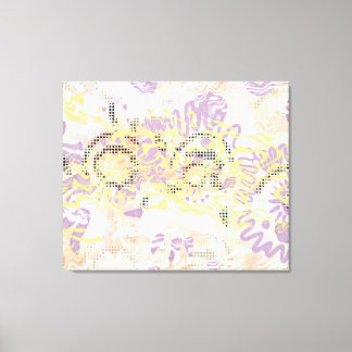 Toile Mustard Jaune lignes de torsion et orange nuageux