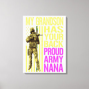 Toile My grandson has your back military proud army gift