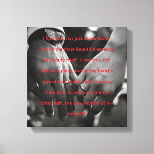 Toile My Other Half" Romantic Heartbeat Quote Canvas (Recto)