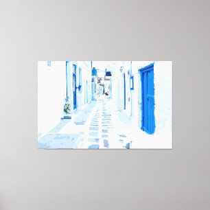 Toile Mykonos Grèce Aquarelle Peinture numérique