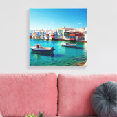 Toile Mykonos Grèce Îles grecques bateaux (Insitu(Salon))