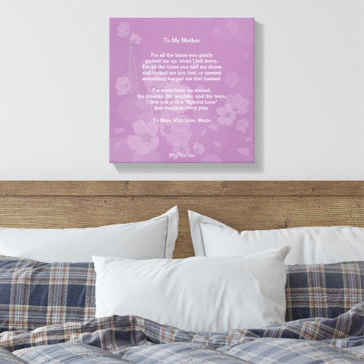 Toile MyPoetTree, À Ma Mère, (Insitu(Chambre))
