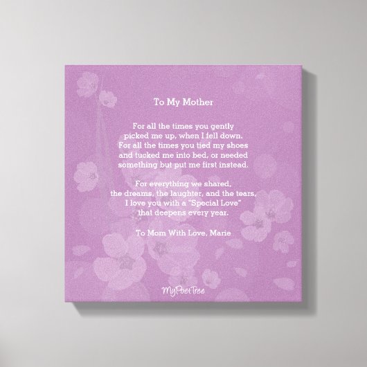 Toile MyPoetTree, À Ma Mère, (Recto)