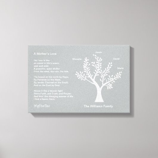 Toile MyPoetTree, arbre généalogique avec poème pour mam (Recto)