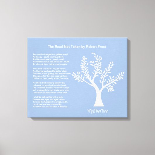 Toile MyPoetTree, La route non prise, (Recto)