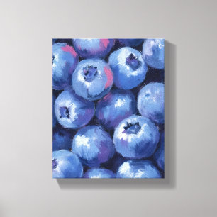 Toile Myrtilles Aquarelle de fruits peints