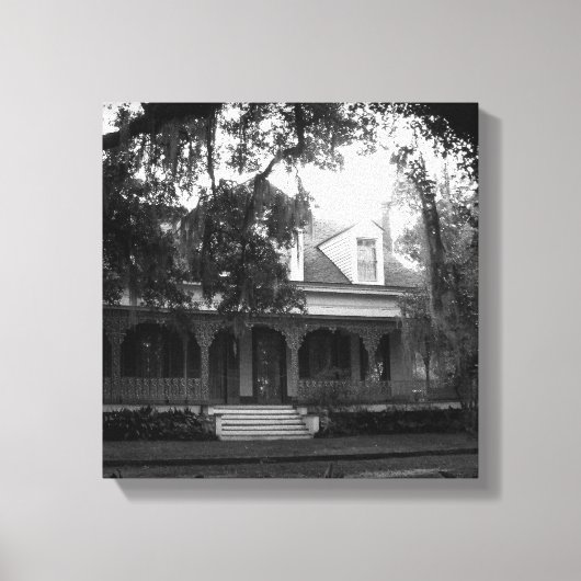 Toile Myrtles Plantation en noir et blanc (Recto)
