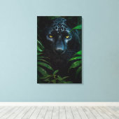 Toile Mystérieux Black Panther Jungle Faune Design (Insitu (Plancher de Bois))