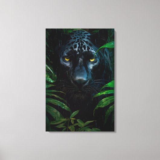 Toile Mystérieux Black Panther Jungle Faune Design (Recto)