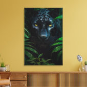Toile Mystérieux Black Panther Jungle Faune Design (Insitu(Salon))