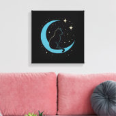 Toile Mystic Cat on Blue Moon Night Sky (Insitu(Salon))