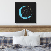 Toile Mystic Cat on Blue Moon Night Sky (Insitu(Chambre))