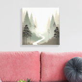 Toile Mystic Forest Path in Soft Fog Minimalism (Insitu(Salon))