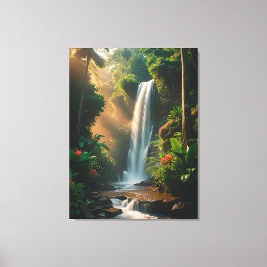 Toile Mystic Jungle Falls - Serene Waterfall Canvas (Recto)