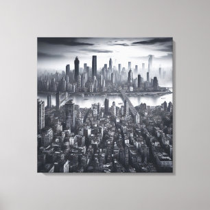 Toile Mystic Metropolis : New York en Monochrome