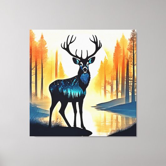 Toile Mystical Forest Deer (Recto)