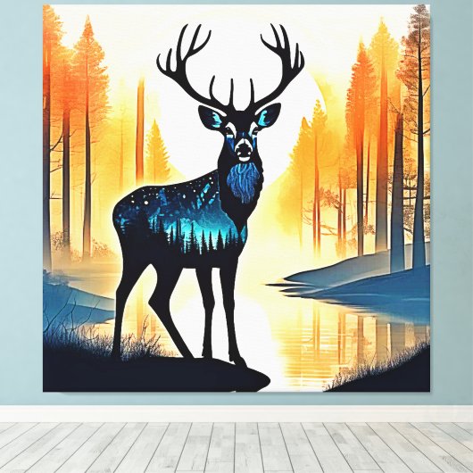 Toile Mystical Forest Deer (Insitu (Plancher de Bois))
