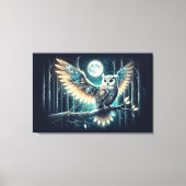 Toile Mystical Moon Owl Celestial Forest Glow (Recto)