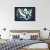 Toile Mystical Moon Owl Celestial Forest Glow (Insitu(Chambre))
