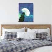 Toile Mystical Night Sky Wolf Decor (Insitu(Chambre))