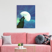 Toile Mystical Night Sky Wolf Decor (Insitu(Salon))