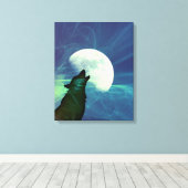 Toile Mystical Night Sky Wolf Decor (Insitu (Plancher de Bois))