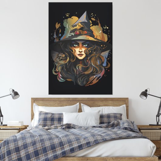 Toile Mystical Witch Candle Dark Fantasy Artwork (Insitu(Chambre))