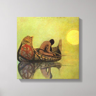 Toile N C Wyeth Peinture occidentale "Le Pêcheur silenci