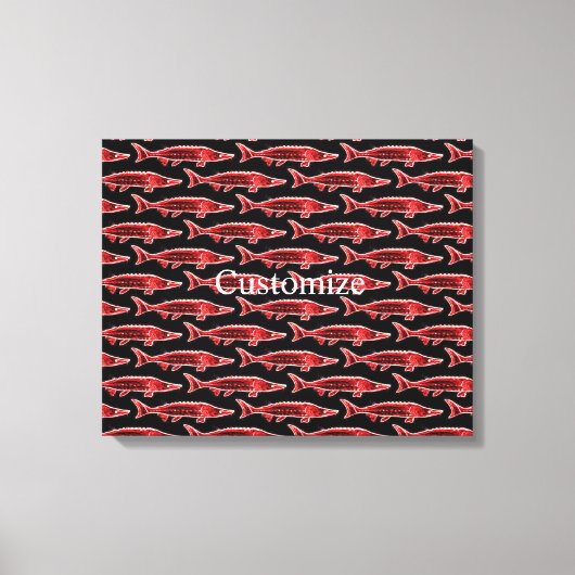 Toile nage d'esturgeon rouge (Recto)