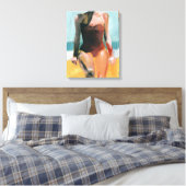 Toile Nage vintage - maillot de bain rouge (Insitu(Chambre))