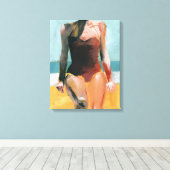 Toile Nage vintage - maillot de bain rouge (Insitu (Plancher de Bois))