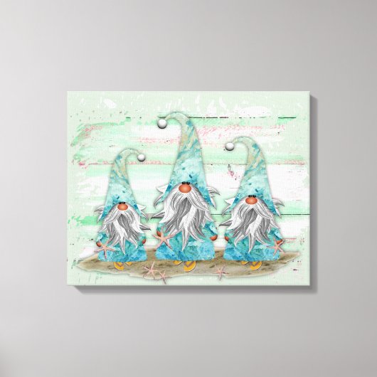 Toile Nains de plage aquarelle bleue tropicale (Recto)