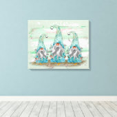 Toile Nains de plage aquarelle bleue tropicale (Insitu (Plancher de Bois))