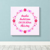 Toile Naissance Bébé Fille Fleurs et Papillons Roses Per (Insitu (Plancher de Bois))