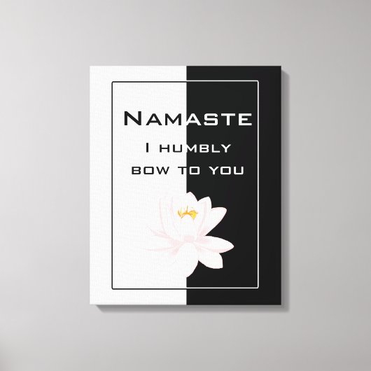 Toile Namaste en noir et blanc (Recto)