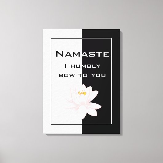 Toile Namaste en noir et blanc (Recto)
